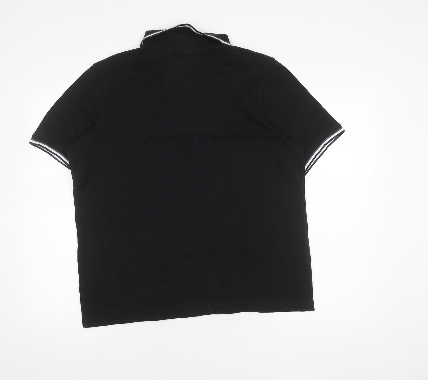 Slazenger Men's Black Polo Shirt L Solid Classic