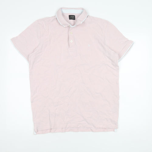 Jack & Jones Men's Pink XL Polo Shirt - Cotton Casual Wear