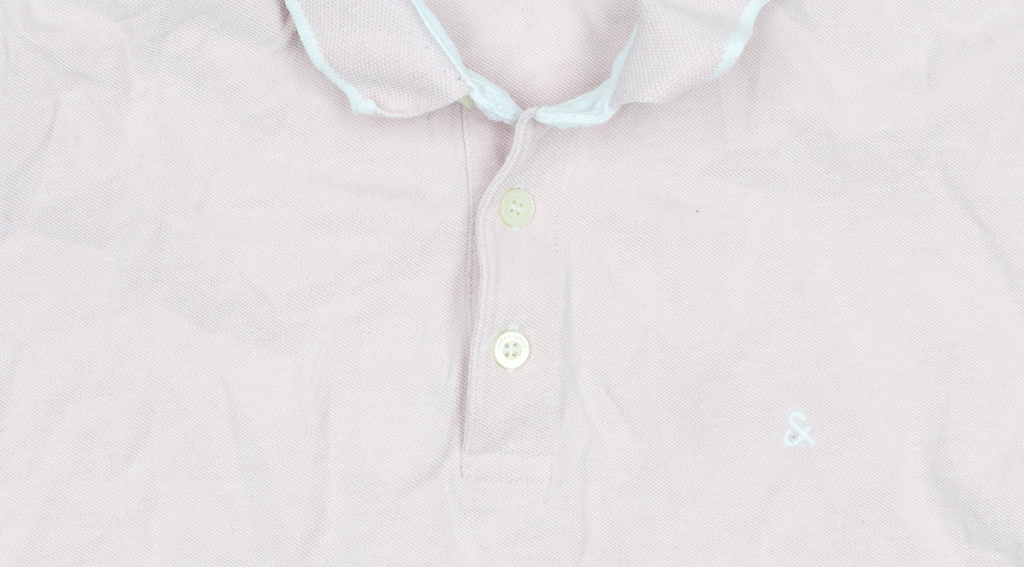 Jack & Jones Men's Pink XL Polo Shirt - Cotton Casual Wear