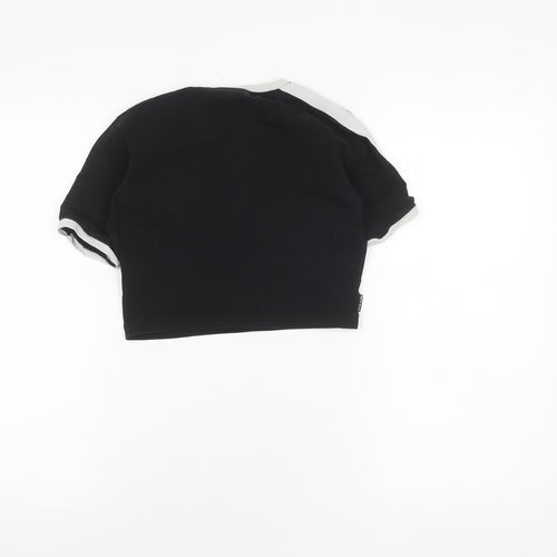 Gym King Women's Black Cropped T-Shirt Size 6