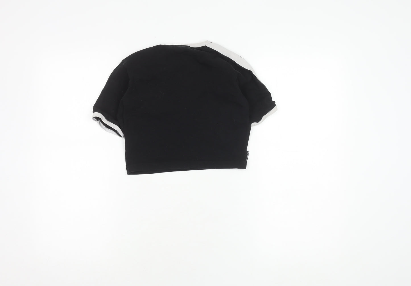 Gym King Women's Black Cropped T-Shirt Size 6