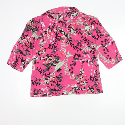 Oasis Women's Multicoloured 3/4 Sleeve Floral Top