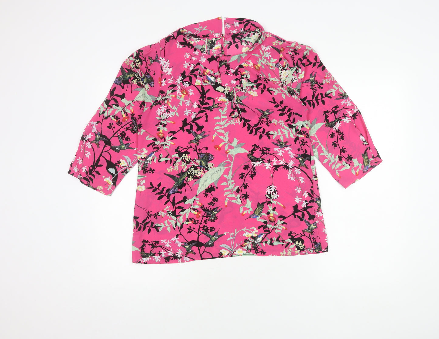 Oasis Women's Multicoloured 3/4 Sleeve Floral Top