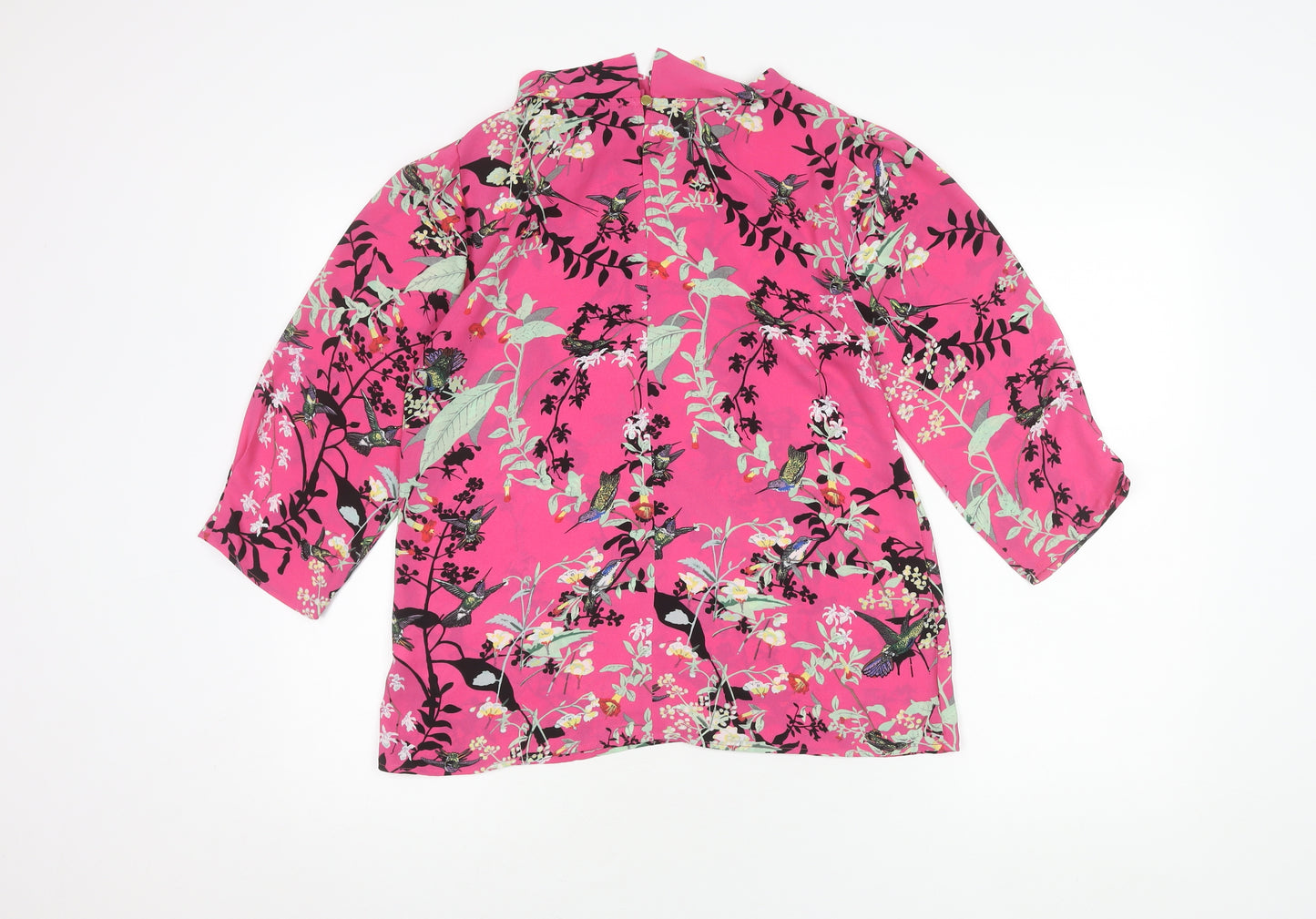 Oasis Women's Multicoloured 3/4 Sleeve Floral Top