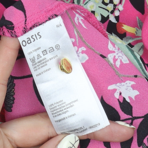 Oasis Women's Multicoloured 3/4 Sleeve Floral Top