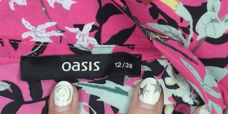 Oasis Women's Multicoloured 3/4 Sleeve Floral Top