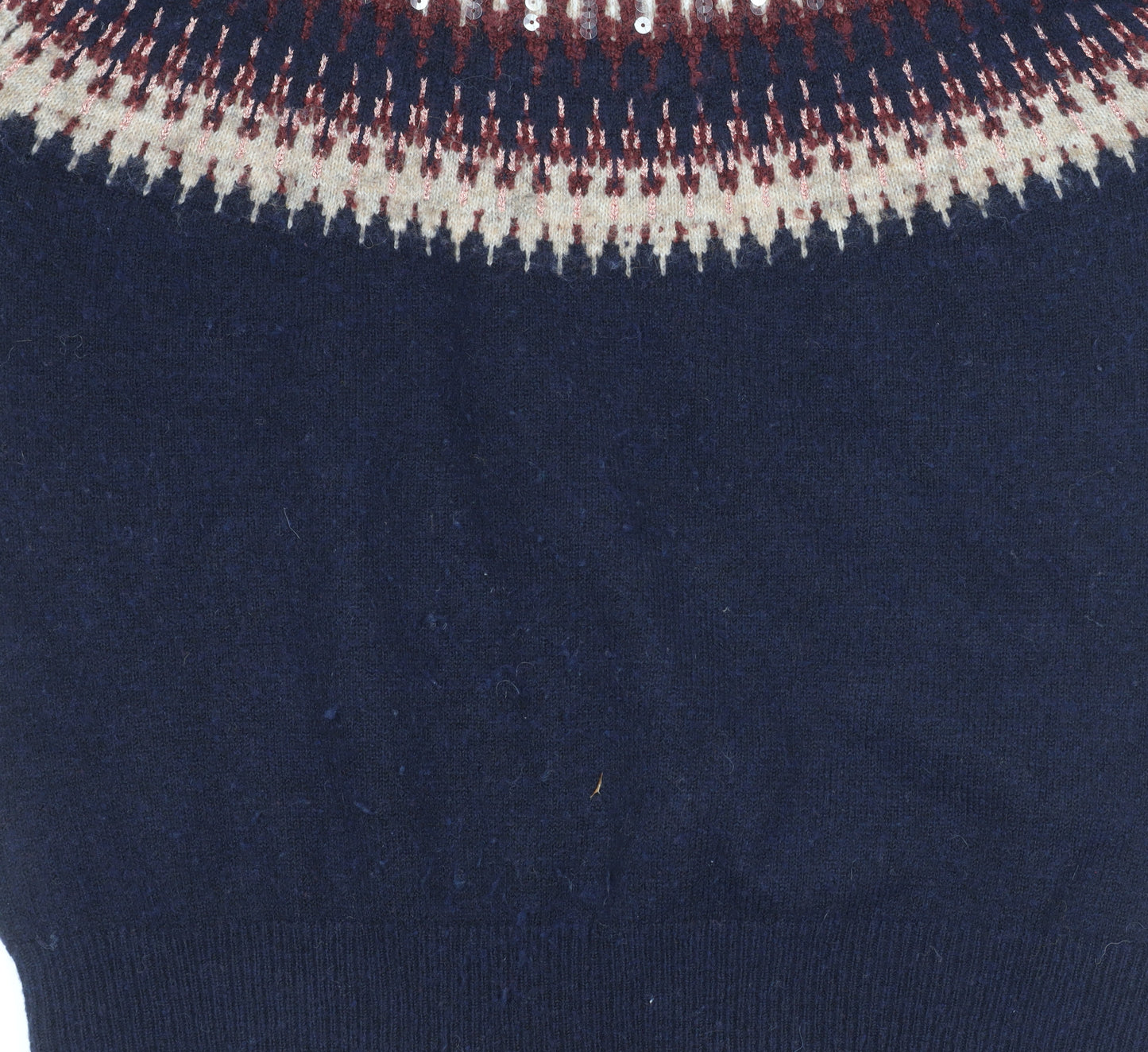 White Stuff Women's Blue Fair Isle Pullover Jumper, Size 10
