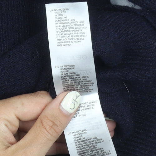 White Stuff Women's Blue Fair Isle Pullover Jumper, Size 10