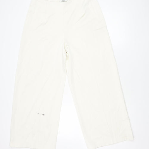 Marks and Spencer Ivory Straight Trousers Size 14 Women