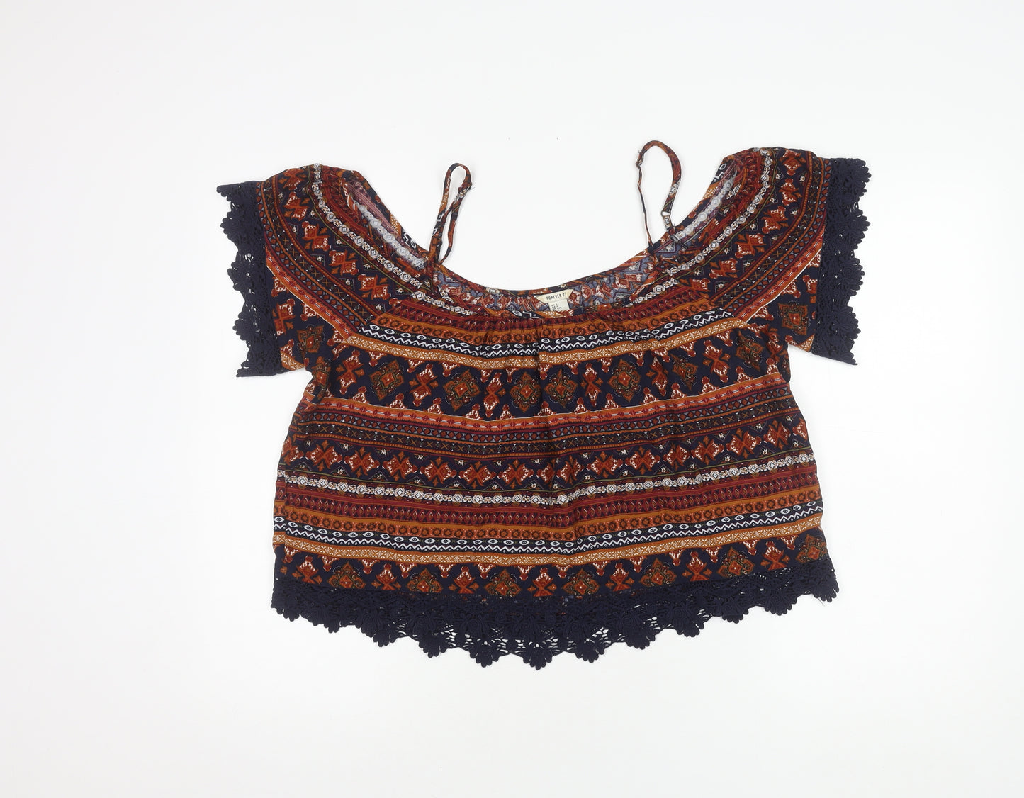 Forever 21 Women's Multicoloured Cropped Blouse L