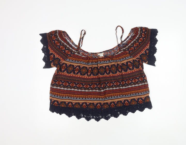 Forever 21 Women's Multicoloured Cropped Blouse L