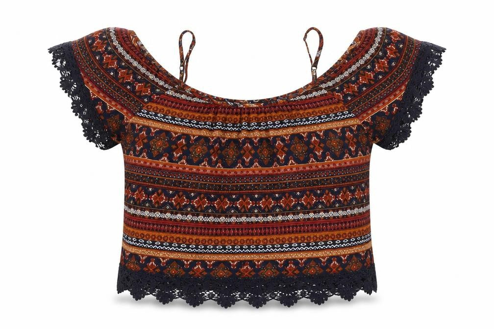 Forever 21 Women's Multicoloured Cropped Blouse L
