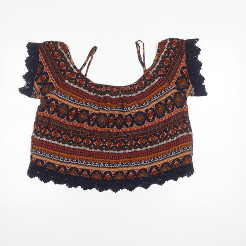 Forever 21 Women's Multicoloured Cropped Blouse L