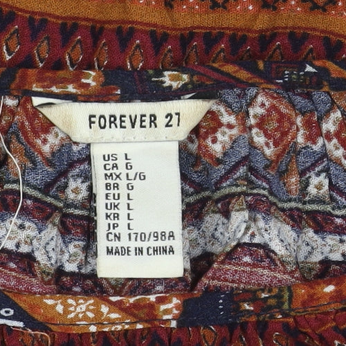 Forever 21 Women's Multicoloured Cropped Blouse L
