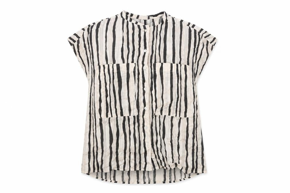 Front view of Mango Women's Multicoloured Striped Blouse S