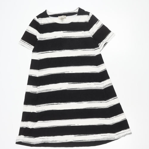LOFT Women's Black Striped Dress XS