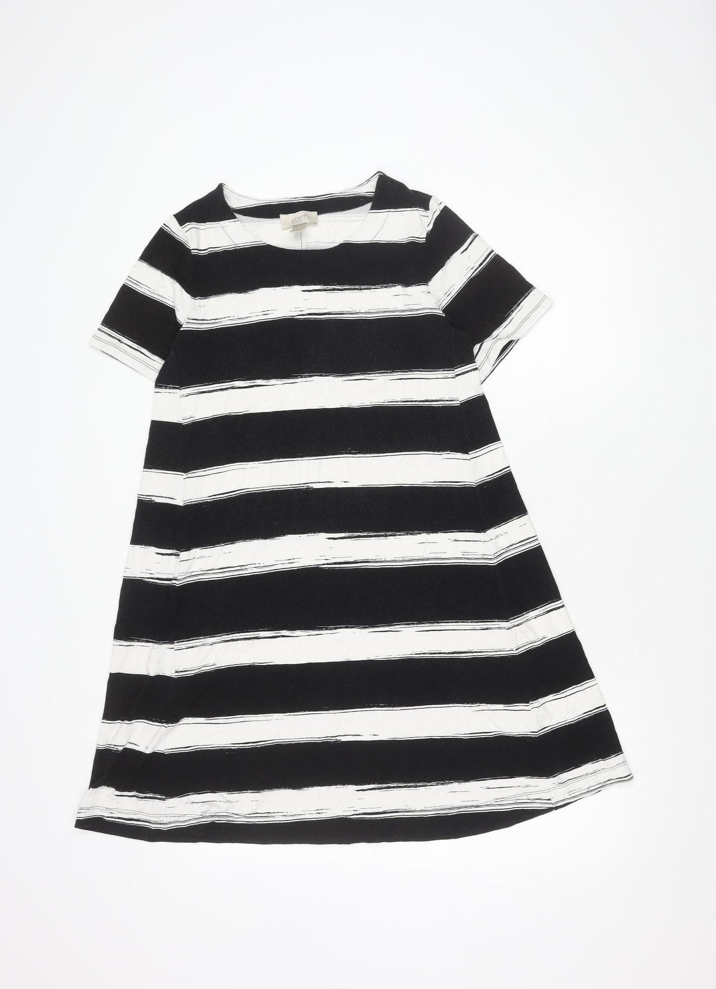 LOFT Women's Black Striped Dress XS