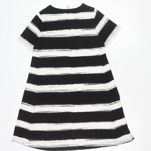 LOFT Women's Black Striped Dress XS