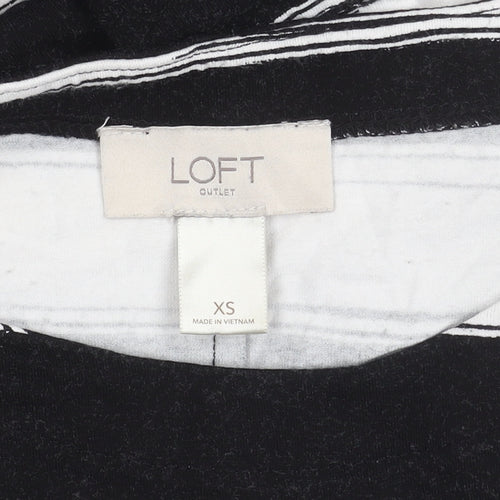 LOFT Women's Black Striped Dress XS
