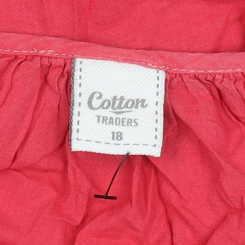 Cotton Traders Women's Pink Embroidered Blouse Size 18
