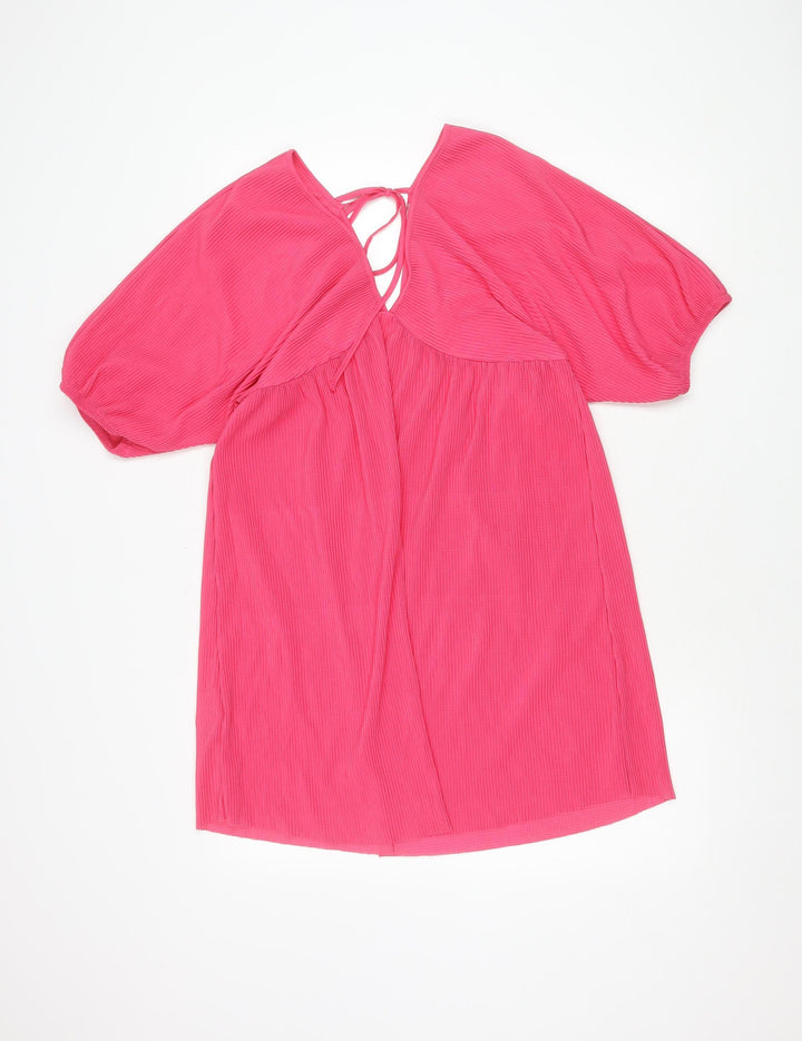 MNG Women's Pink Dress, Size 12, Elegant Tie Closure