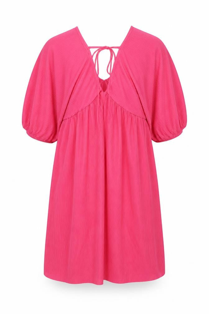Front view of Mango Women's Pink Dress, size 12, Elegant Tie Closure