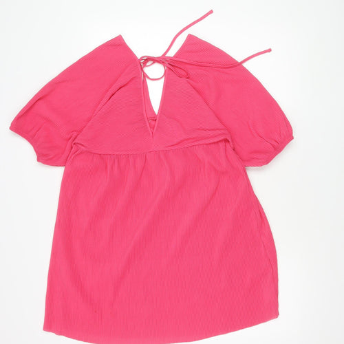 MNG Women's Pink Dress, Size 12, Elegant Tie Closure
