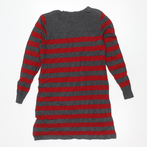 Marks and Spencer Women's Striped Pullover Jumper, Red, Size 12
