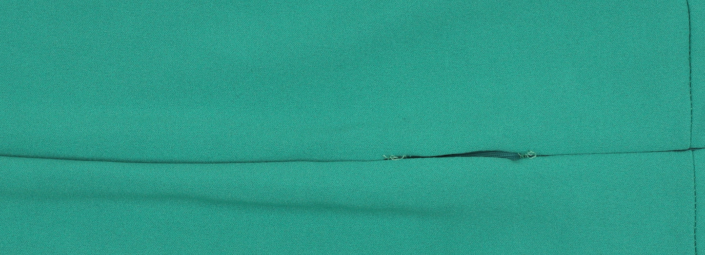 walG Women's Green Sheath Dress Size 10 Ruffle Sleeve