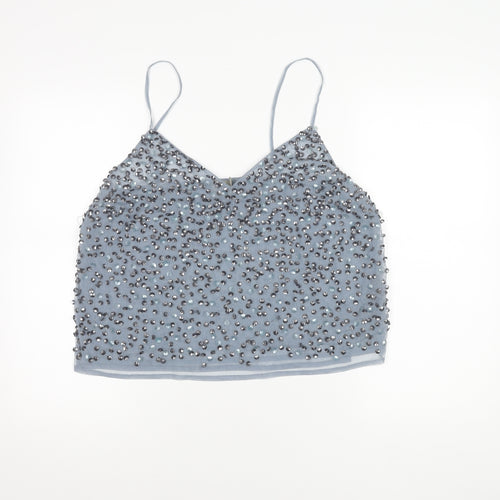 ASOS Women's Grey Sequin Camisole Blouse, Size 16