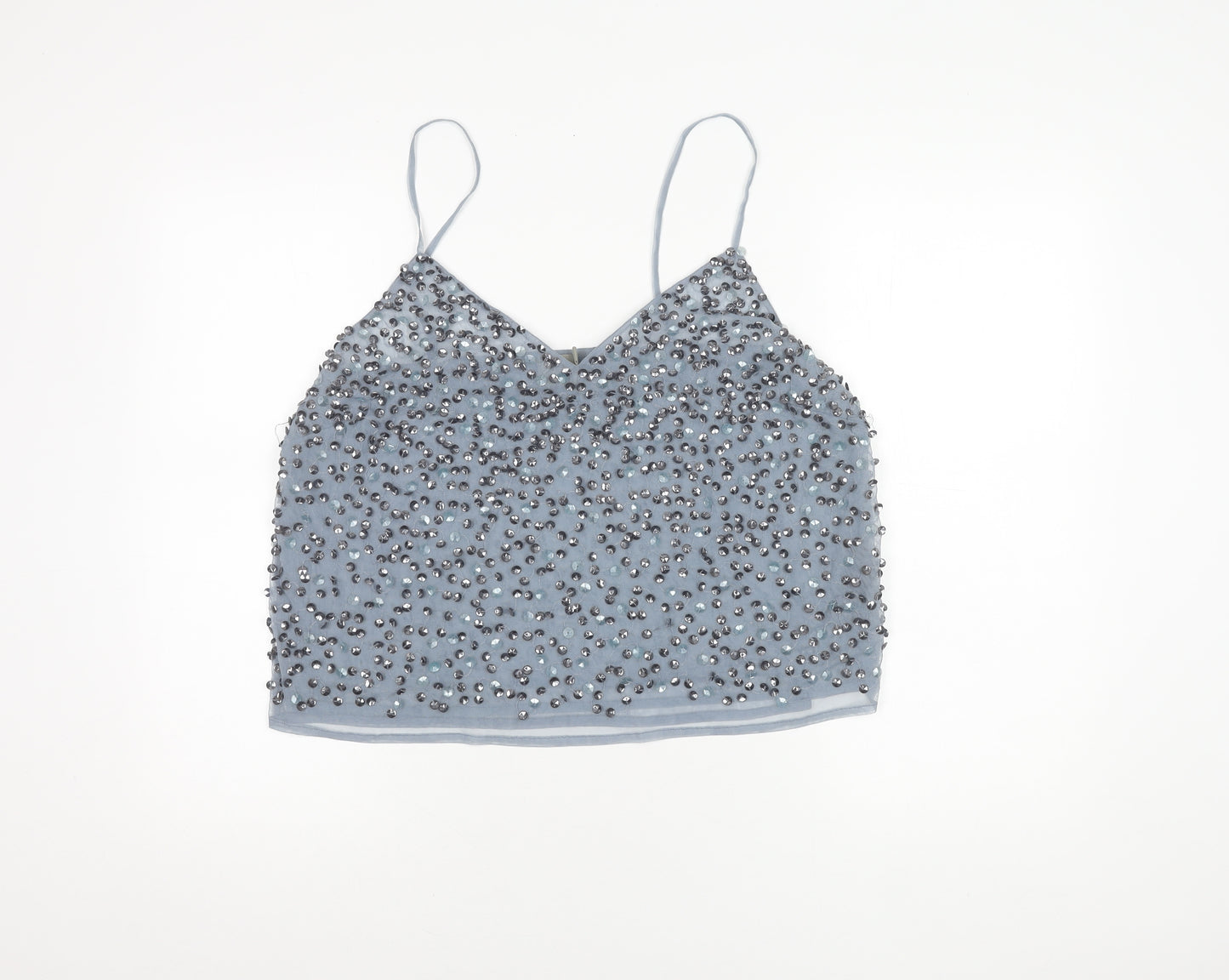 ASOS Women's Grey Sequin Camisole Blouse, Size 16