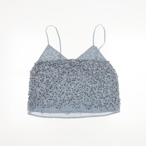 ASOS Women's Grey Sequin Camisole Blouse, Size 16