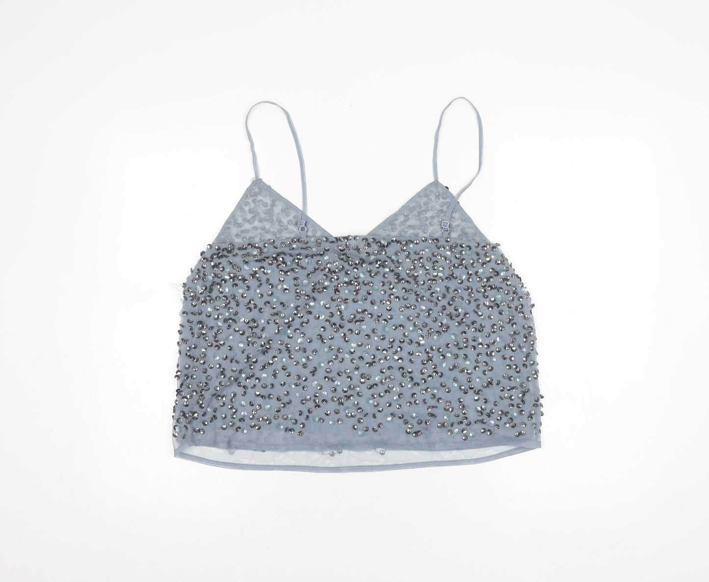 ASOS Women's Grey Sequin Camisole Blouse, Size 16