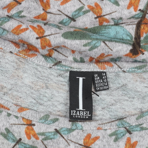 Izabel London Women's Multicoloured Dragonflies Jumper, Size 14