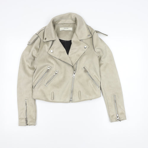 Details Basic Women's Grey Biker Jacket Size R