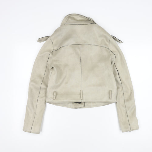 Details Basic Women's Grey Biker Jacket Size R