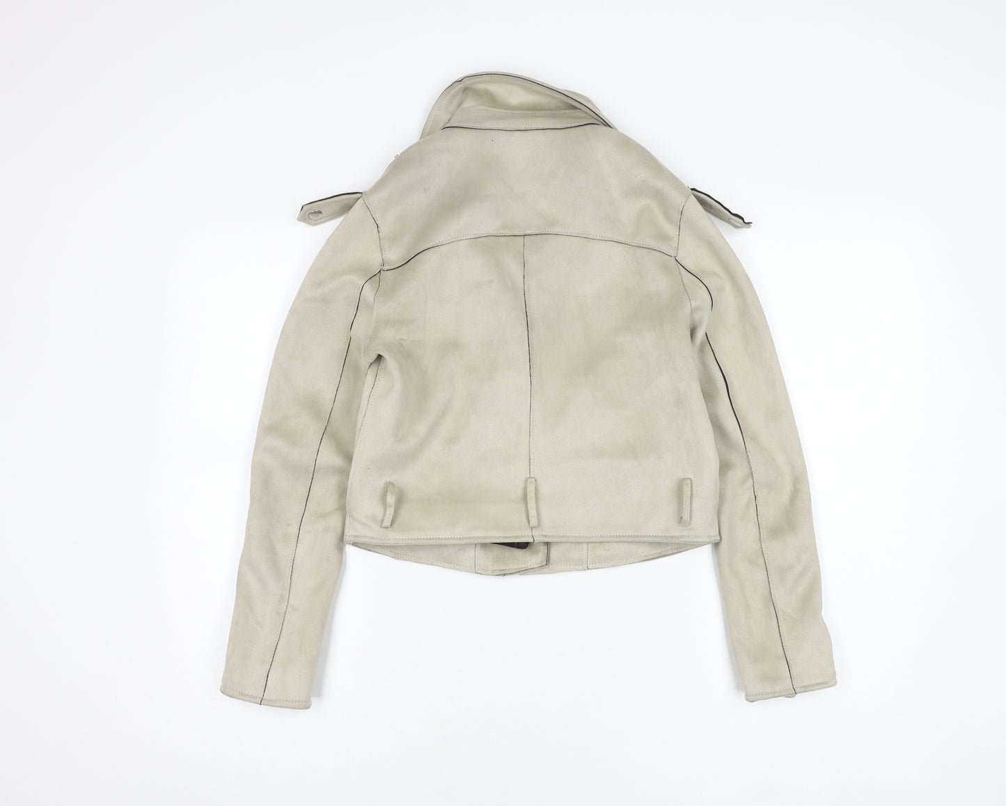 Details Basic Women's Grey Biker Jacket Size R