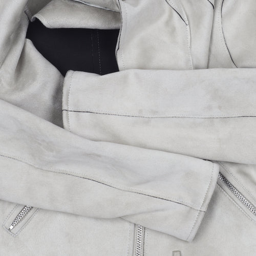 Details Basic Women's Grey Biker Jacket Size R