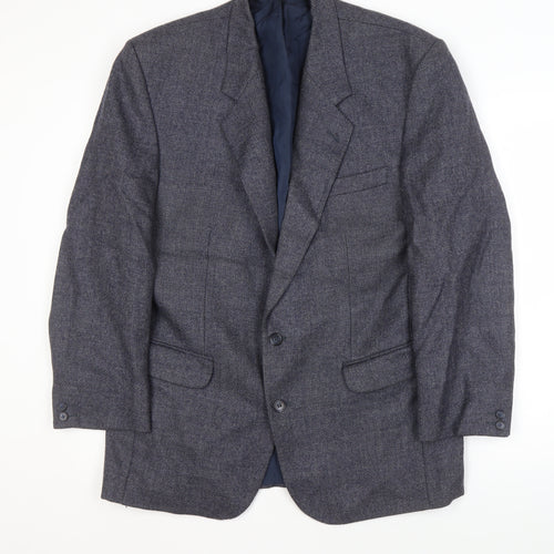 Wellington Men's Grey Wool Blazer, 42R, Classic Style