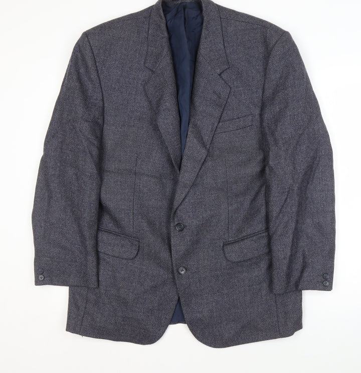 Wellington Men's Grey Wool Blazer, 42R, Classic Style