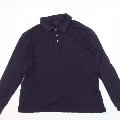 Lands' End Men's XL Long Sleeve Blue Polo