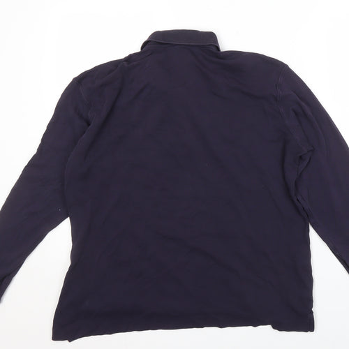Lands' End Men's XL Long Sleeve Blue Polo