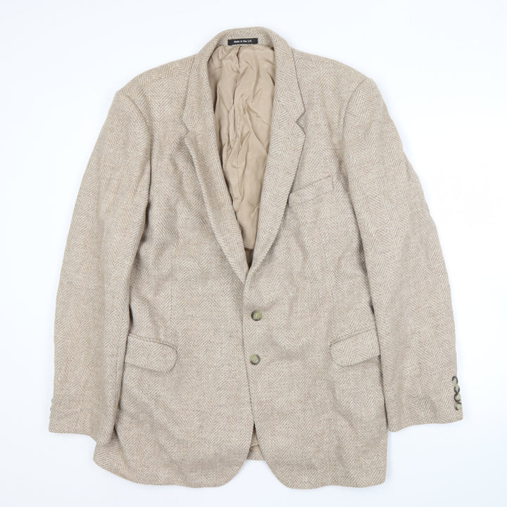 St Michael Men's Beige Wool Blazer Jacket 46 Long