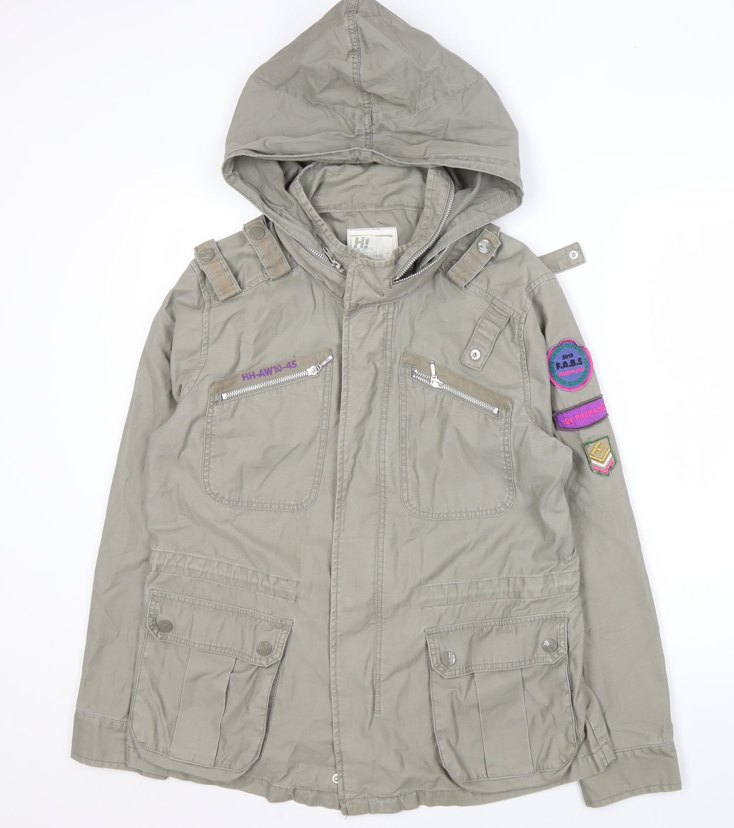 H! By Henry Holland Women's Green Parka, Size 16