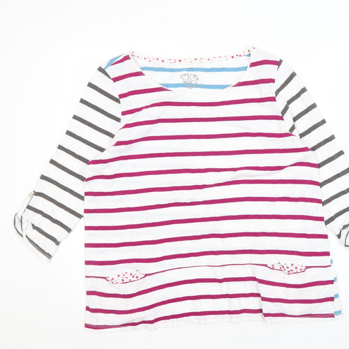 White Stuff Women's Multicoloured Striped T-Shirt Size 14