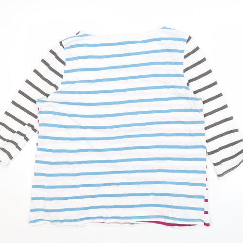 White Stuff Women's Multicoloured Striped T-Shirt Size 14