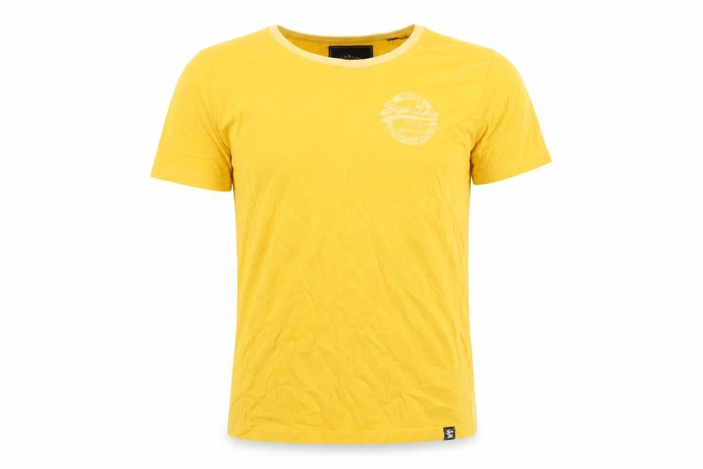 SuperDry Men's Yellow L Cotton Logo T-Shirt