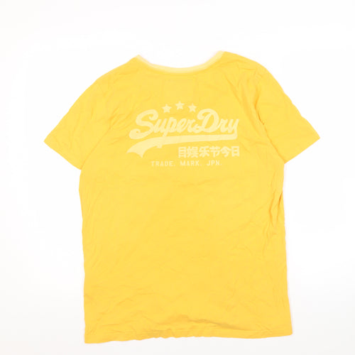 SuperDry Men's Yellow L Cotton Logo T-Shirt