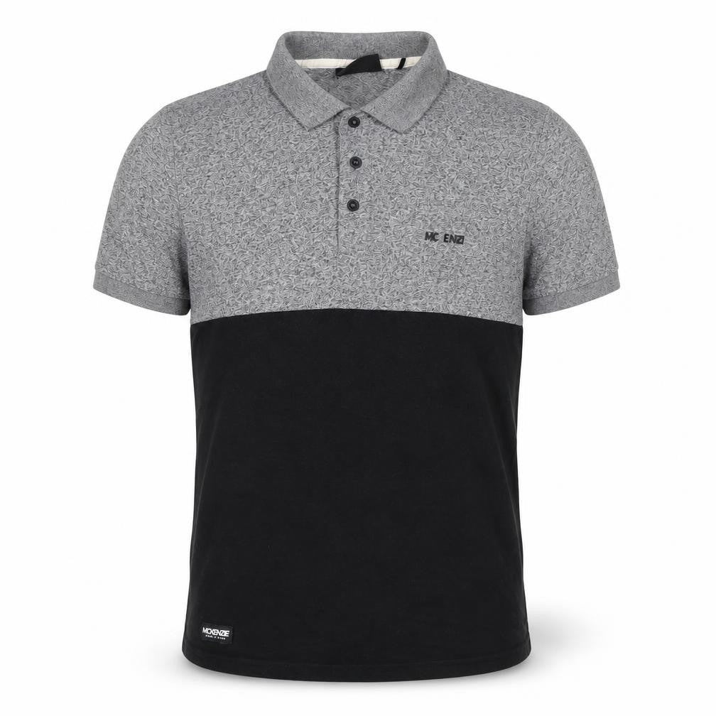 McKenzie Men's Grey Black Polo Shirt S Short Sleeve