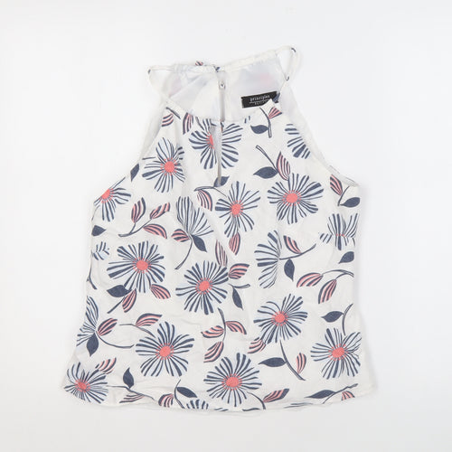 Principles Petite Floral Linen Halter Camisole, Size 14